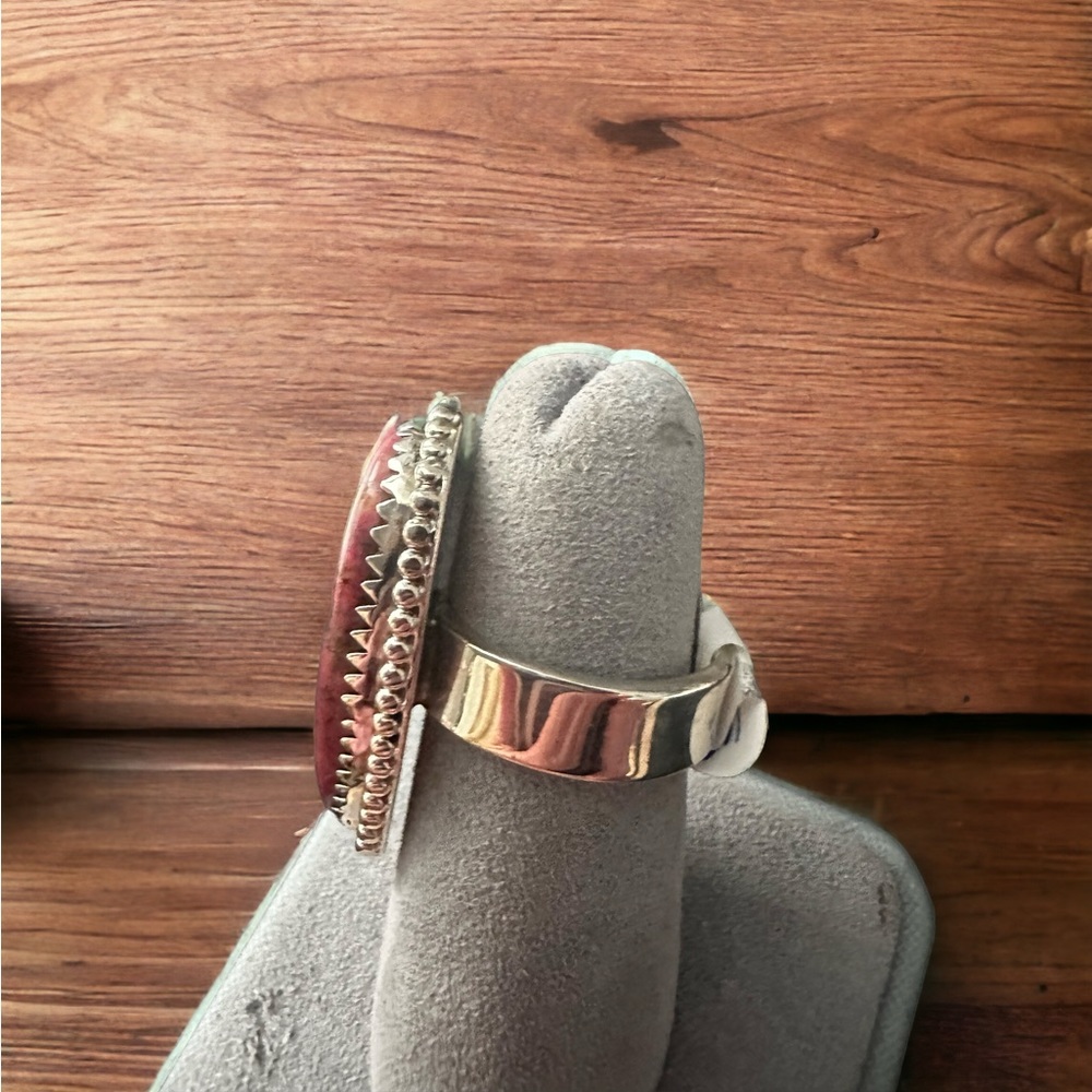Rhodonite Solid Sterling Silver Ring - Picture 6 of 9